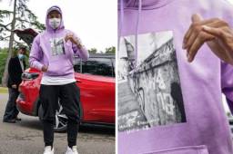 Mbappé sorprendió con su vestimenta en su llegada a la concentración de Francia.