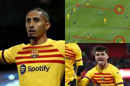 Pase magistral de Pedri y definición espectacular de Raphinha: así fue el doblete del brasileño en el PSG-Barcelona