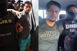 Esposado de sus manos hacia atrás, Óscar Armando “Pescado” Bonilla fue ingresado por agentes de la DNPA a las instalaciones del juzgado de Criminalidad Organizada en la capital.