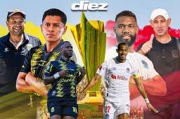 Real España y Olimpia se miden en el estadio Morazán en la ida de la gran final del torneo Clausura. Arte Rigoberto Dias.