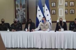 Autoridades del CNE y Fuerzas Armadas de Honduras durante la conferencia donde garantizaron la seguridad para estas elecciones 2021.