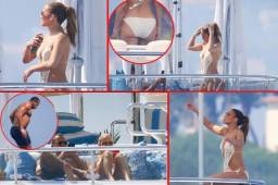 Jennifer López pasa sus vacaciones al lado de su novio el exbeisbolista Alex Rodríguez en una isla de Francia. Fotos cortesía TMZ.