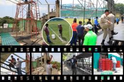 El estadio Yankel ha sido remozado previo a la gran final de Honduras este sábado. Se improvisó un palco presidencial y una área para periodistas, además graderías móviles y otros detalles estéticos.