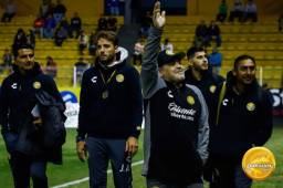 El técnico Diego Armando Maradona se mostró feliz tras dejar eliminado al Atlas por el torneo de Copa.