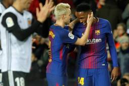Mina debutó en el triunfo del Barcelona sobre Valencia en Copa del Rey.