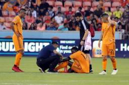 El delantero Alberth Elis cuando estaba conmocionado durante el partido contra el DC United el pasado sábado. Fotos cortesía