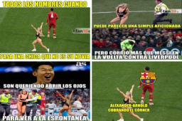Kinsey Wolanski la gran protagonista de la final de la Champions League entre Liverpool y Tottenham también fue atrapada por las burlas. Su acto también se llevó a Lionel Messi en los memes.
