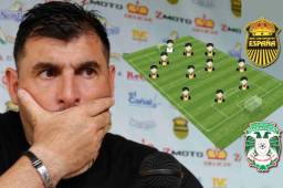 Martín 'Tato' García, técnico del Real España, debuta en las semifinales de Liga Nacional y este sería su once inicial ante Marathón por la ida de semifinal.