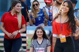 Las lindas chicas no podían faltar y se hicieron presente en el juego de Honduras ante Chile en el estadio Olímpico.