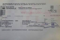 Este sería el cheque que pagó el PSG al Barca para hacerse de los servicios de Neymar.