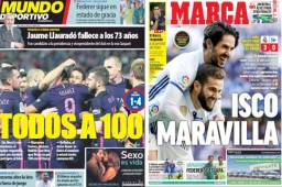 Real Madrid Y Barcelona son los protagonistas en las portadas internacionales en los diarios deportivos del mundo, al golear en sus respectivos partidos de liga.