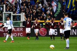 La celebración de los jugadores del Torino ante el Inter de Milan.