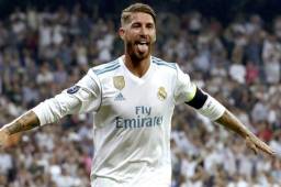 Sergio Ramos festejando su antación frente al APOEL.