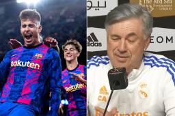 Ancelotti dijo que el Barcelona tiene buenos futbolistas veteranos y jóvenes como Piqué y Gavi, respectivamente.