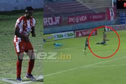 El colombiano Rafael Agámez castiga con un latigazo a Motagua y anota el 1-0 para el Vida