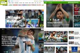 Argentina ha avanzado a octavos de final del Mundial de Rusia 2018. La prensa en todo el mundo hace eco de este sufrido triunfo sobre Nigeria.