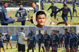 Denil Maldonado se presentó esta mañana a los entrenamientos del Motagua a la espera de resolver su permiso de trabajo y viajar a Chile.