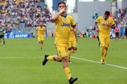 Dybala celerando una de sus anotaciones ante el Sassuolo.