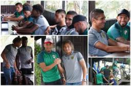 Jugadores del Marathón y Real España almorzando en la previa del clásico de Copa Presidente que juegan este miércoles en San Pedro Sula.