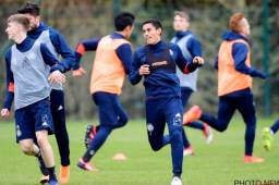 El mediocampista hondureño Andy Najar entrenando a tope en las prácticas del Anderlecht en Belgica tras un año sin jugar. Foto cortesía RSC Anderlecht