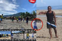 Imágenes de los entrenamientos que realizaron los futbolistas este miércoles en Sambo Creek.