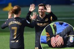 Con doblete de Griezmann, el Barcelona derribó al Villarreal en La Cerámica; Messi dio el susto en el partido.