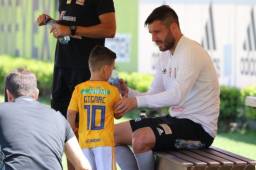 Gignac ya trabajó a tope con Tigres, pero no será de la partida este miércoles ante Santos Laguna. Foto @TigresOficial