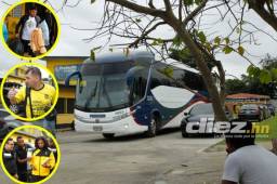 Real España fue despedido por un grupo de aficionados que estaban en las fueras de la sede aurinegra.