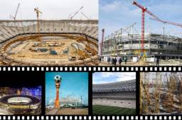 Los estadios donde se disputará el Mundial de Rusia todavía no están terminados y algunos ya están tomando forma a un año para que se dispute la competencia. Fotos cortesía FIFA