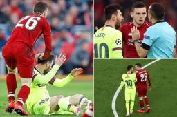 Robertson protagonizó un roce con Messi durante el Liverpool-Barcelona de la edición pasada en la Liga de Campeones.