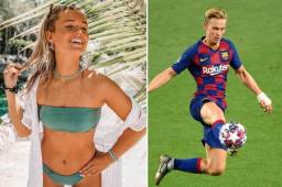 La hermosa Mikky Kiemeney dijo que antes del partido De Jong fue mordido por una avispa.