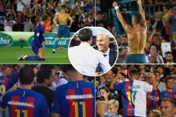 El delantero Cristiano Ronaldo realizó la misma celebración que hizo Messi en el último clásico de Liga en el Santiago Bermabéu.