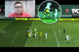 La Comisión de Arbitraje dijo que está bien anulada la jugada de gol de Devron García en el clásico Olimpia vs. Real España.