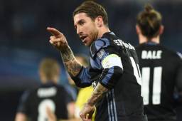 Sergio Ramos celebrando su segunda anotación frente al Napoli.