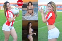 La hermosa Nelly Reyes radica en La Ceiba y dice que sueña con ver al Vida campeón de Liga. FOTOS: Cortesía Óscar David.