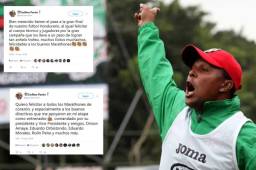 Carlos Pavón mostró su apoyo al Marathón a través de Twitter.