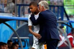 Deschamps reprendió a Mbappé en los cuartos de final del Mundial ante Uruguay.