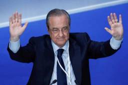 Florentino Pérez durante la Asamblea con los socios del Real Madrid.