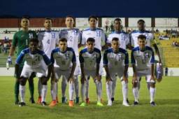 Imagen del once inicial de Honduras ante Belice. Foto cortesía Fenafuth