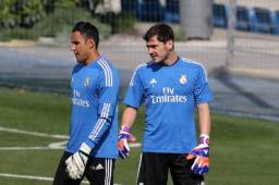 Keylor Navas e Iker Casillas durante su pasaje en el Real Madrid.