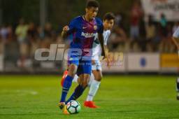 Choco Lozano debutó y jugó 45 minutos este martes contra L'escala. Crédito: Victor Salgado - FCB.