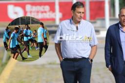 Jorge Salomón, presidente de la Fenafuth, visitó a la Selección de Honduras en el entrenamiento de este jueves. Foto Diez: Andro Rodríguez