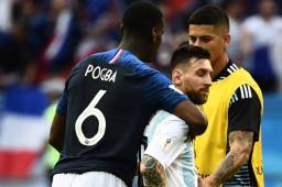 Pogba consoló a Messi tras la eliminación del Mundial.