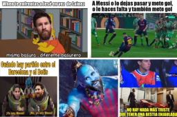 ¡Llegaron los memes! En esta ocasión se rinden a Messi por su partidazo ante el Real Betis donde marcó un hattrick. Además se burlan del mexicano Diego Lainez por no jugar todo el partido.