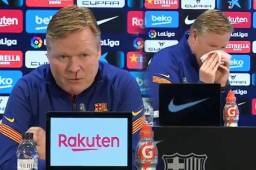 Koeman sufrió un pequeño incidente que lo obligó a abandonar la conferencia de prensa.