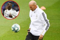 El entrenador del Real Madrid, Zinedine Zidane, todavía no ve a Vinicius como una solución en el ataque del equipo blanco. Fotos AFP