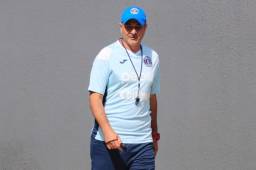 El entrenador del Motagua, Diego Vázquez, antes del entrenamiento de este viernes donde prepara el partido ante la UPN. Fotos Ronal Aceituno