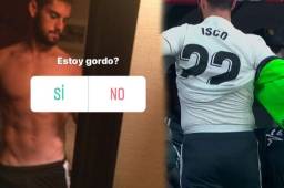 Isco colgó una encuesta en redes sociales para quienes critican su estado físico.