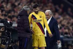 Piqué fue sustituido al minuto 80 por Umtiti y explicó que salió por una lesión.