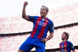 Luis Suárez celebrando una anotación con el Barcelona.